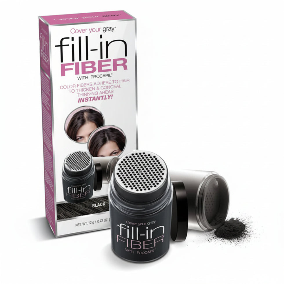 cover your gray pro fill in fibers black instant fuller hair thinning coverage cosmetic hair fibers natural black volume effect