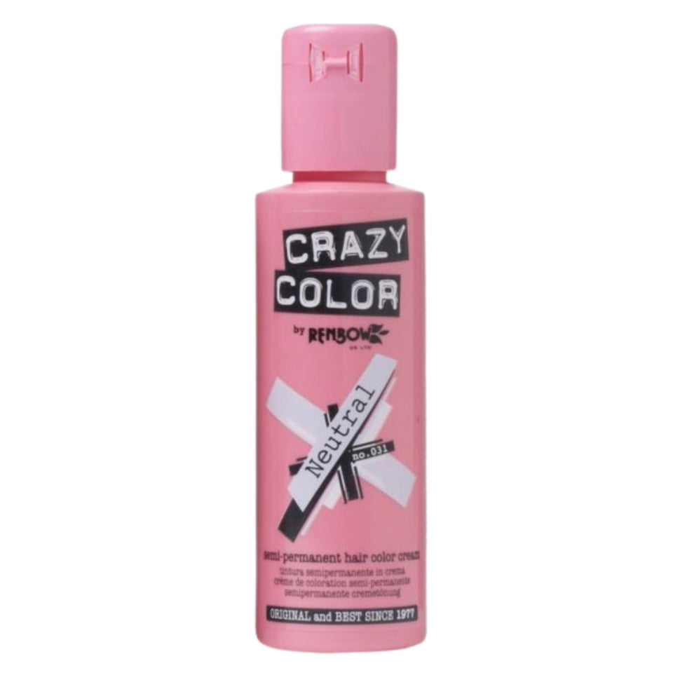 crazy color semi permanent neutral no 31 hair dye 100ml soft neutral tone wash out hair colour conditioning glossy finish