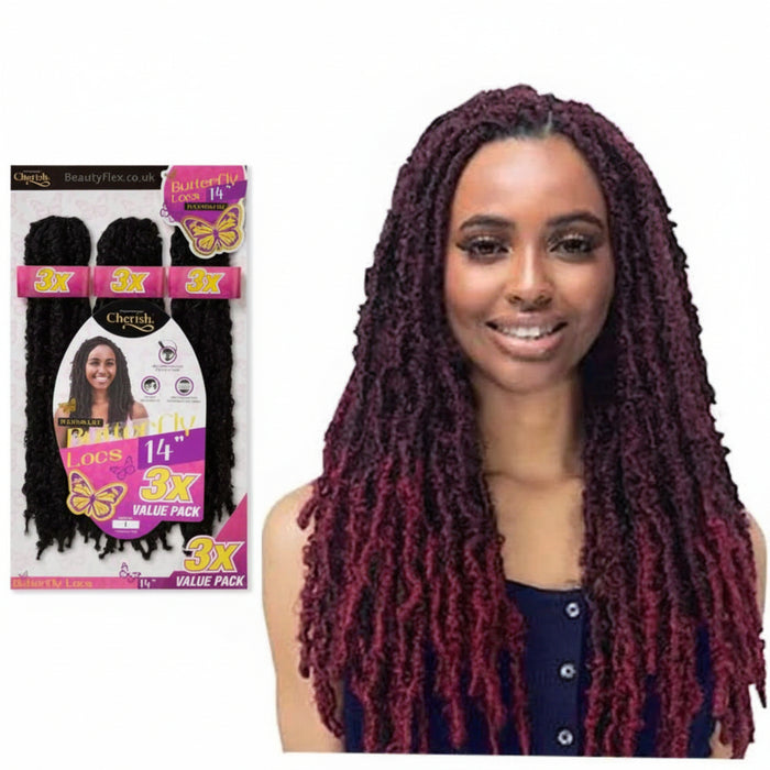 Cherish Pre-Looped Crochet Hair - BUTTERFLY LOCS 3 X 14”