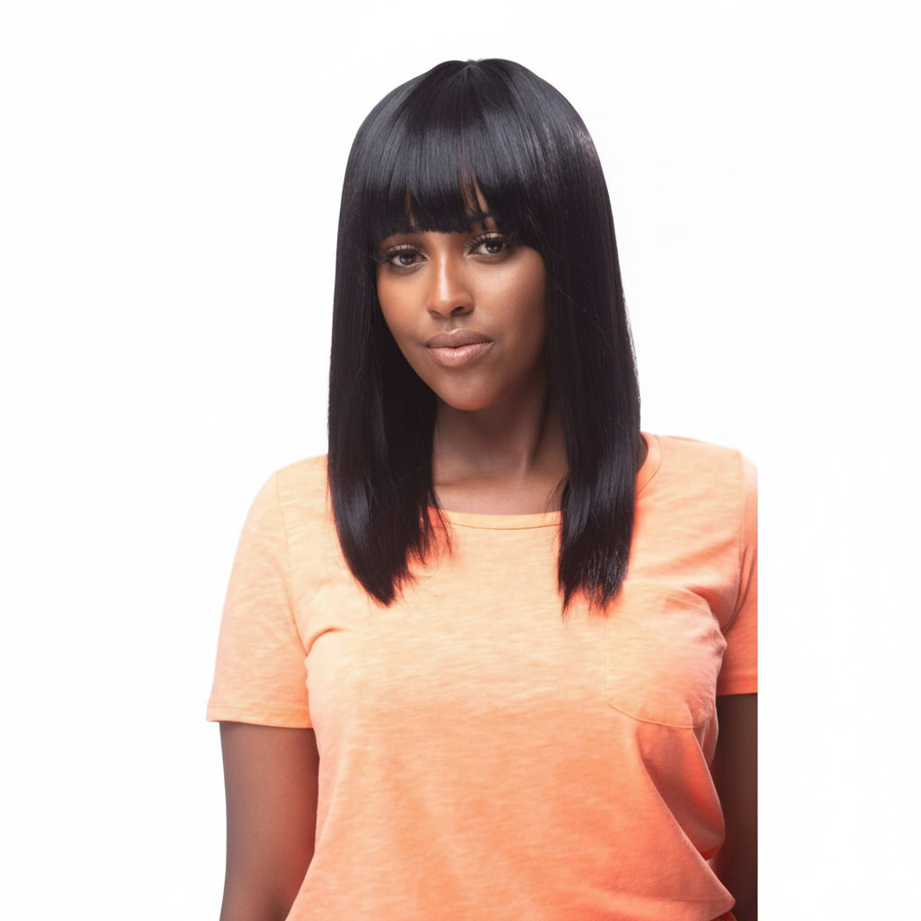 Obsession Synthetic Lavish Yaky Straight Bangs Hand Tied Hair Wig - MARTINA