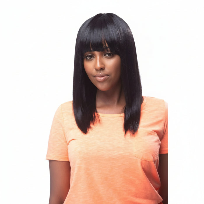Obsession Synthetic Lavish Yaky Straight Bangs Hand Tied Hair Wig - MARTINA