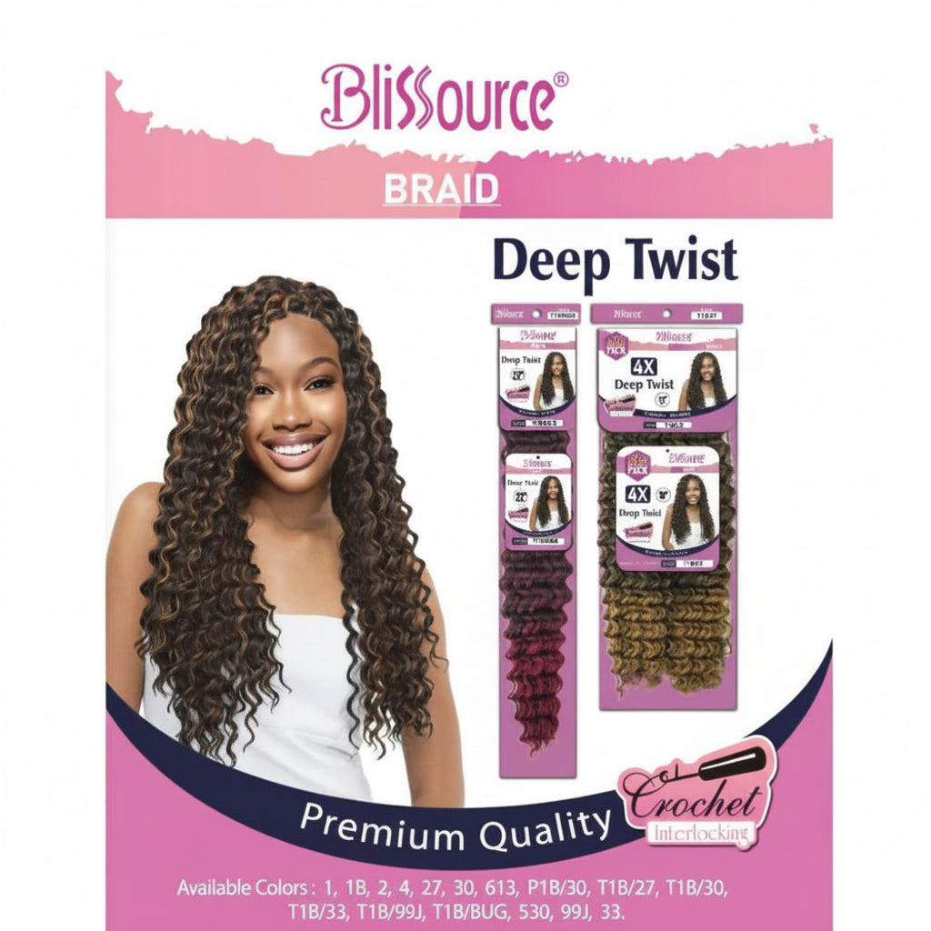 Blissource Braid Deep Twist 22" | Synthetic Curly Braiding Hair Extensions