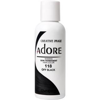 adore semi permanent hair color 118 off black 118ml rich vibrant black hair dye for shiny soft and healthy looking hair