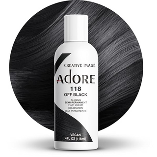 adore semi permanent hair color 118 off black 118ml rich vibrant black hair dye for shiny soft and healthy looking hair