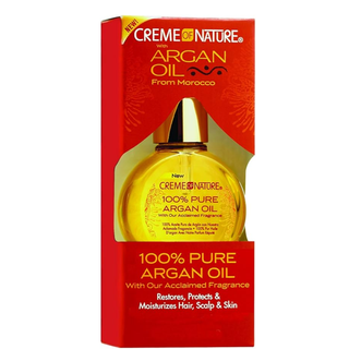 Creme of nature 100 percent pure argan oil 29ml hair and skin moisturizer lightweight nourishing oil for soft shiny healthy hair and smooth hydrated skin