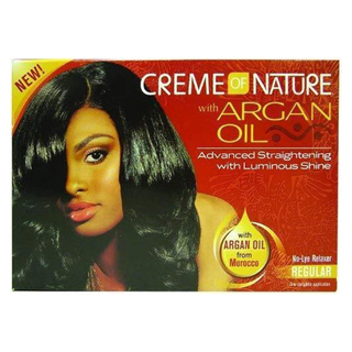 Creme of nature argan oil from morocco no lye relaxer 1 complete application smooth strong hair straightening kit with nourishing argan oil for sleek manageable hair