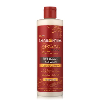 Creme of nature argan pure licious co wash 12oz cleansing conditioning hair product moisturizing co wash for soft smooth detangled curly hair