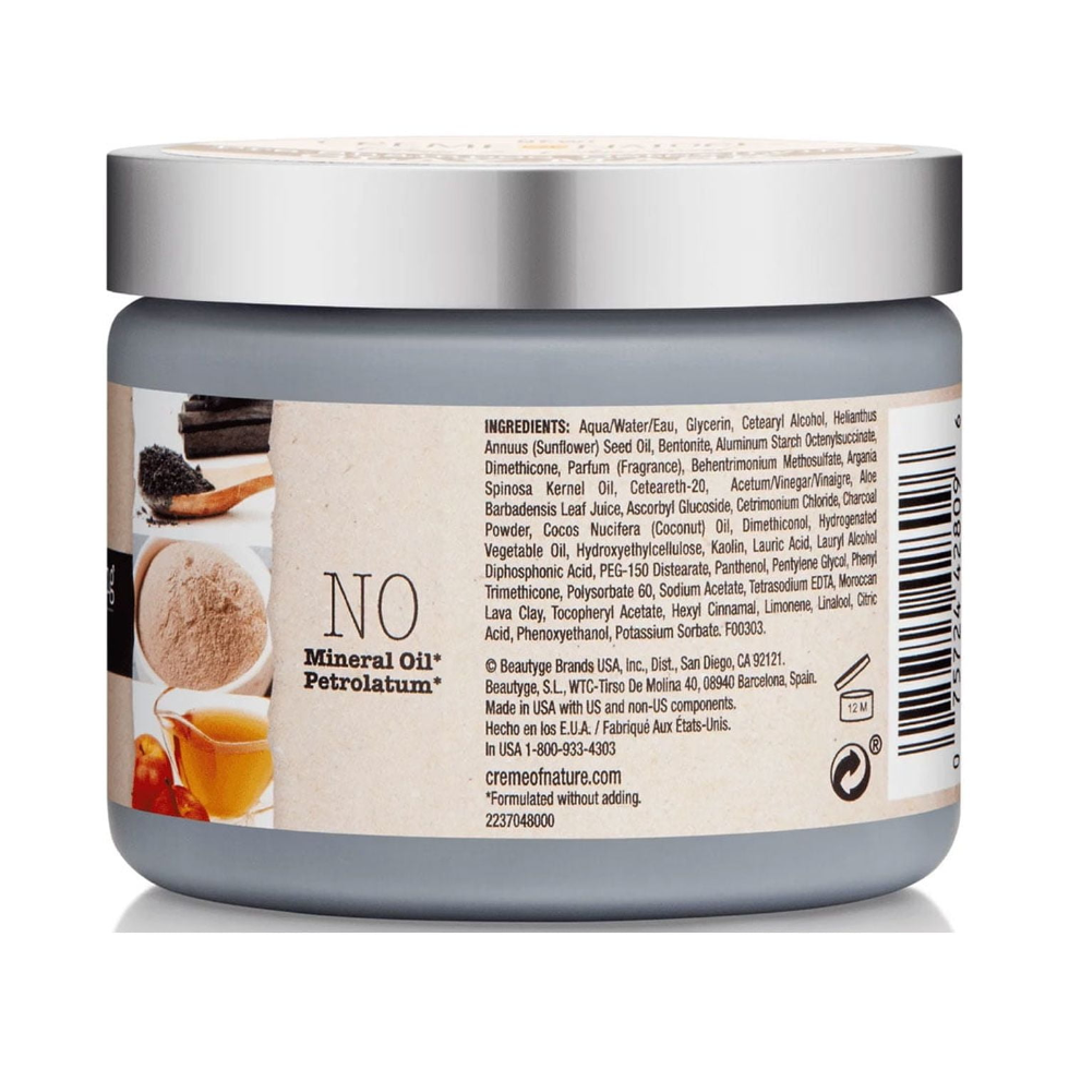 Creme of nature clay charcoal pre shampoo detoxifying mask 11.5oz scalp cleansing treatment hair buildup removal detox hair care pre wash mask