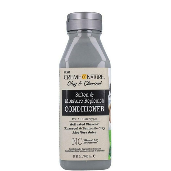 Creme Of Nature ARGILE &amp; CHARBON Revitalisant adoucissant et hydratant 12oz/355ml