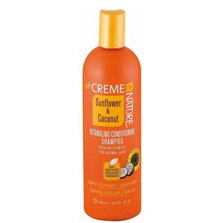 Creme of nature sunflower coconut detangling conditioning shampoo 450ml soft shiny hair moisturizing shampoo for easy detangling smooth manageable hair care product