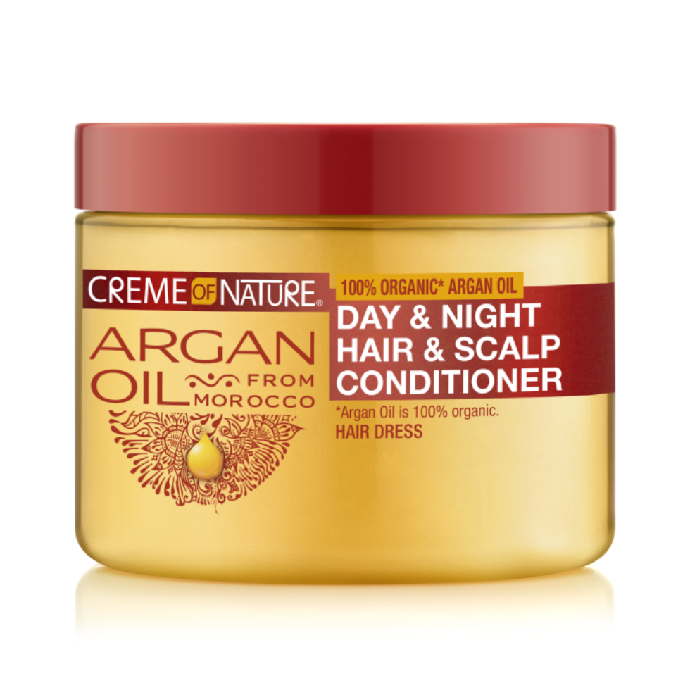 Creme of nature argan oil day night hair scalp conditioner 135g moisturize shine leave in conditioner hydrating scalp care soft shiny manageable hair product