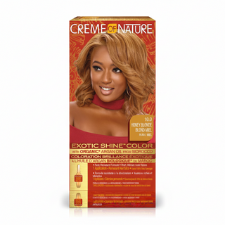 creme of nature exotic shine color 10.0 honey blonde argan oil hair dye warm golden blonde permanent color grey coverage shine finish