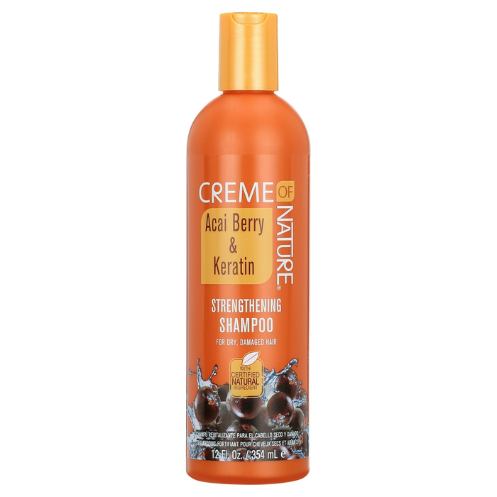 Creme Of Nature Shampoing fortifiant aux baies d'açaï et à la kératine 354 ml/12 oz