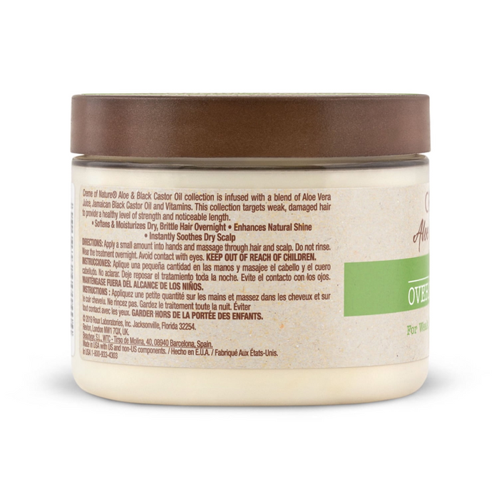 Creme of nature aloe black castor oil overnight treatment 135g deep repair hair mask moisturizing strengthening treatment for dry damaged hair overnight care