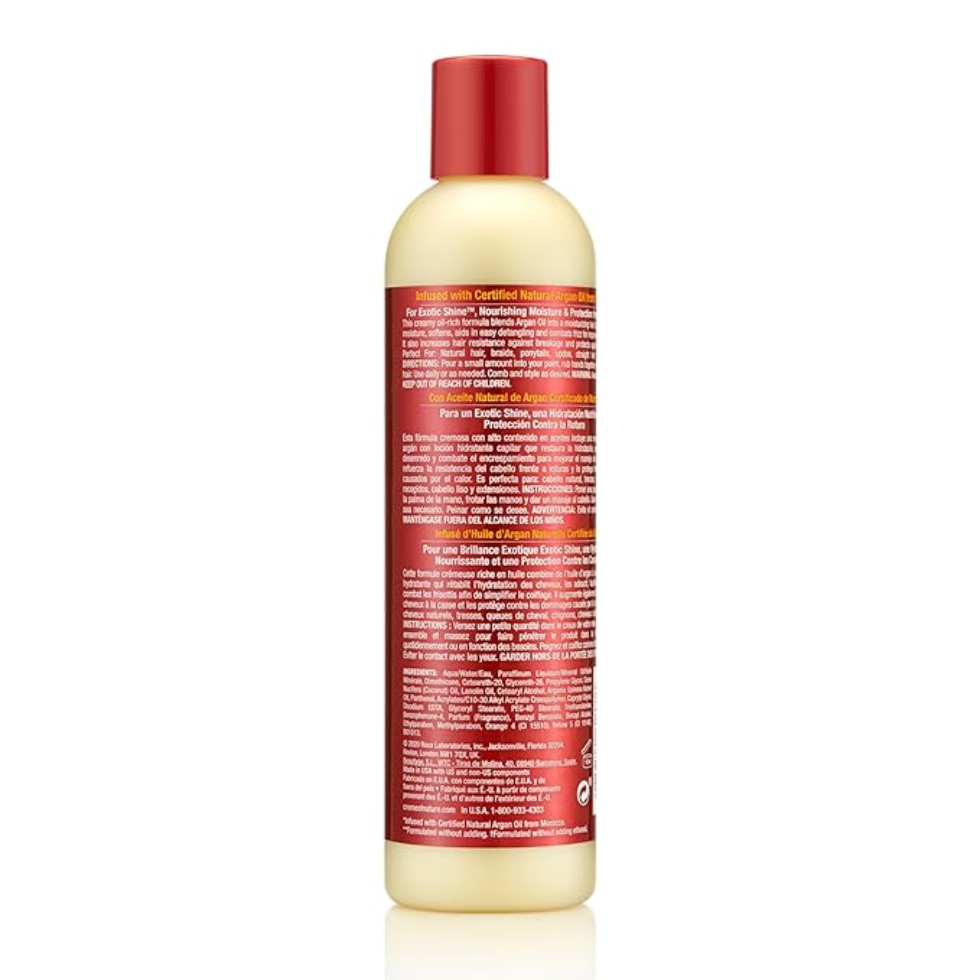 Creme of nature argan oil creamy oil moisturizing hair lotion 250ml hydrates smooths hair frizz control leave in lotion for soft shiny manageable healthy hair care product