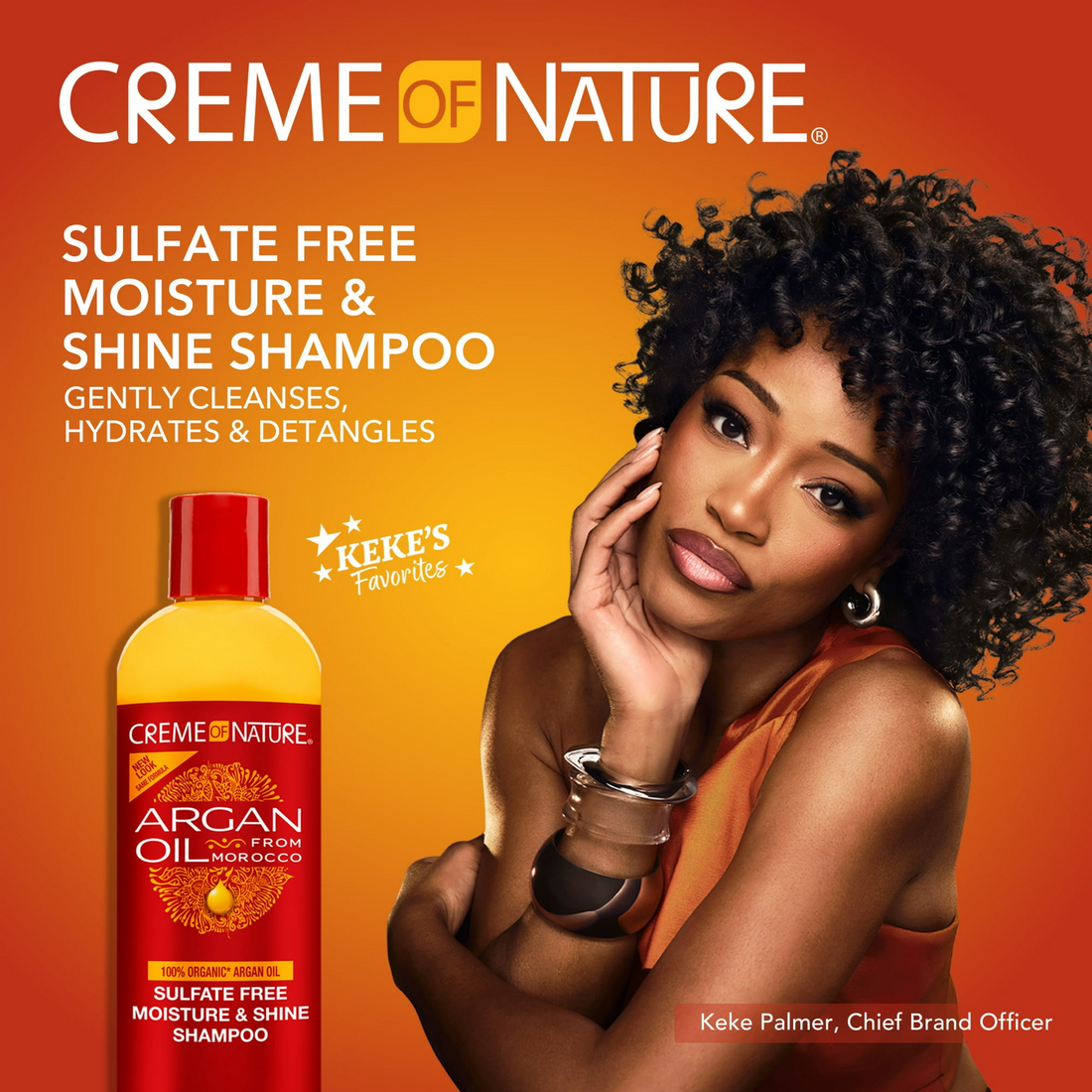 Creme of nature argan oil sulfate free moisture shine shampoo 20oz 591ml gentle cleansing shampoo for dry hair frizz control hydrating shiny soft healthy hair care formula