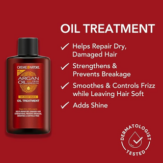 Creme of nature argan oil treatment 3oz shine repair frizz control lightweight hair oil for dry damaged hair smoothing nourishing argan oil hair care product