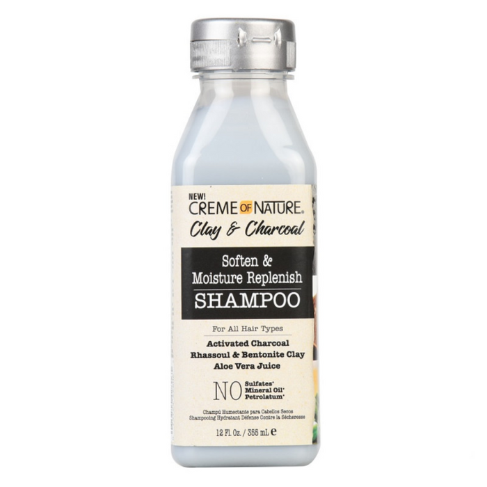 Creme Of Nature ARGILE ET CHARBON Adoucir et hydrater le shampooing 12oz/355ml