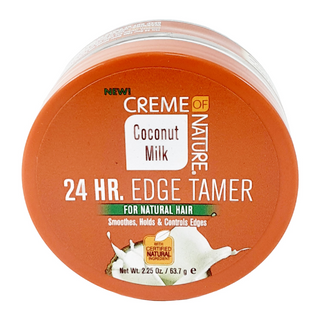 Creme of nature coconut milk 24hr edge tamer 2.25oz smooth edges hold styling gel for sleek edges frizz control shine moisturizing edge control product