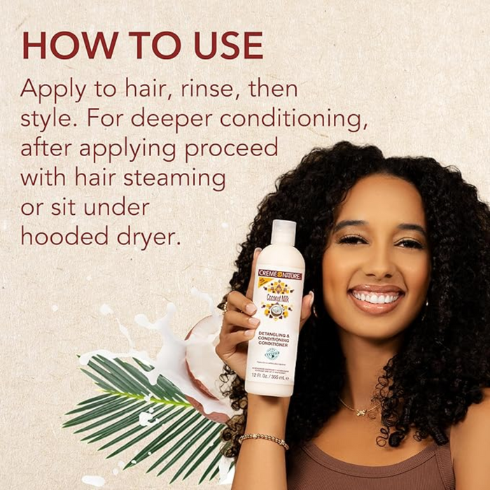 Creme Of Nature Après-shampooing démêlant et revitalisant au lait de coco 12oz/354ml