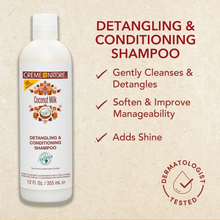 Creme of nature coconut milk detangling conditioning shampoo 12oz hydrating shampoo for smooth manageable hair easy detangling soft shiny hair care product
