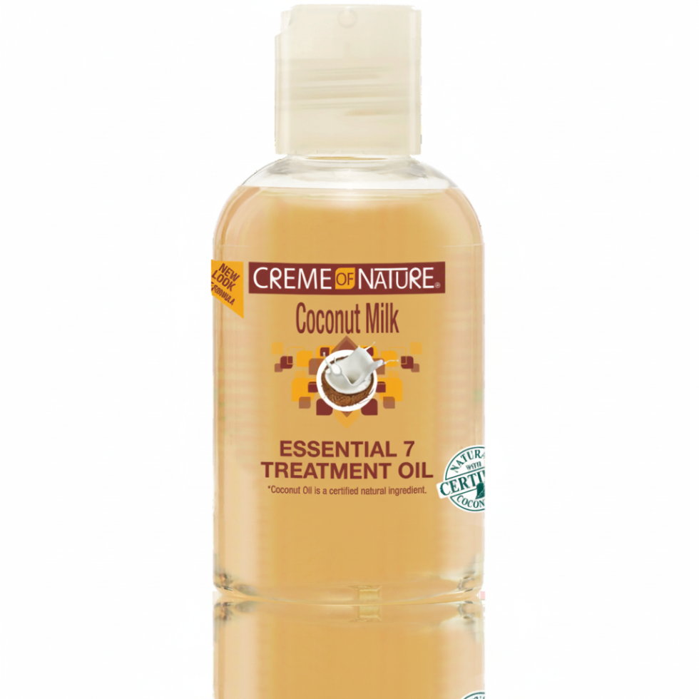 Creme of nature coconut milk essential 7 treatment oil 4oz hydrate strengthen hair multi benefit oil for frizz control shine moisture soft healthy hair care product