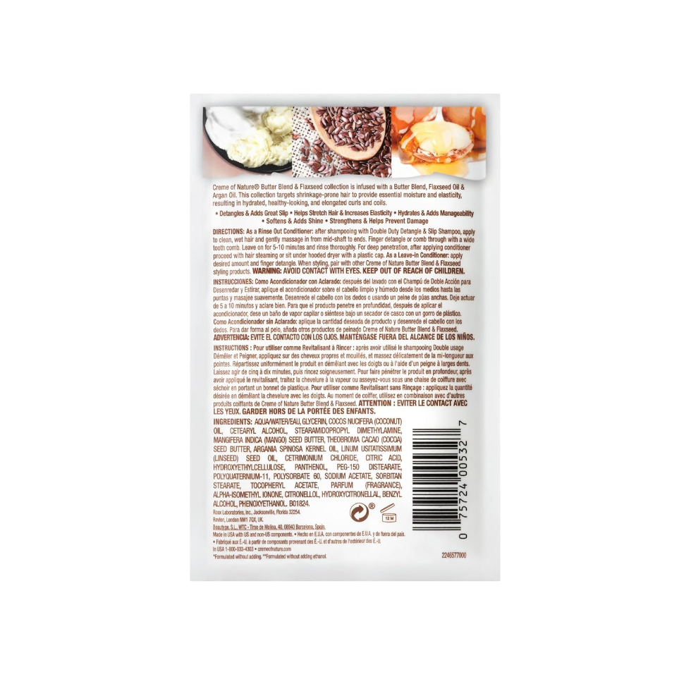 Creme of nature double duty detangle slip rinse out leave in conditioner 1.75oz moisturizing hair treatment for easy detangling soft and manageable hair