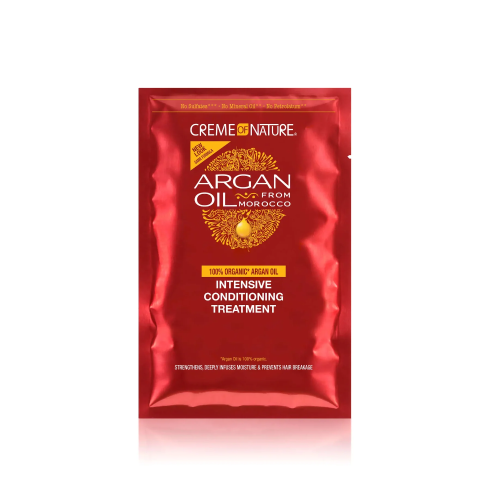 Creme of nature intensive conditioning treatment argan oil morocco 1.75oz repair hydrate hair mask for damaged hair strengthening moisturizing treatment soft smooth healthy hair care