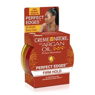Creme of nature perfect edges argan oil 2.25oz 24 hour extra hold edge control gel moisture shine smooth flyaways sleek hair styling product