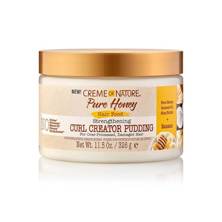 Creme of nature pure honey curl creator pudding 326g define strengthen curls moisturizing styling pudding for curly hair frizz control soft bouncy curl definition