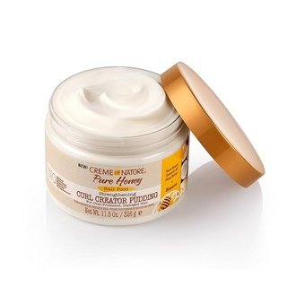 Creme of nature pure honey curl creator pudding 326g define strengthen curls moisturizing styling pudding for curly hair frizz control soft bouncy curl definition