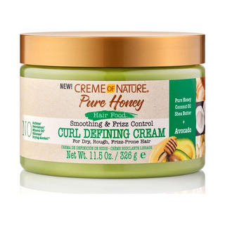 Creme of nature pure honey curl defining cream 326g frizz control smoothing styling cream for curly hair moisture rich curl enhancer soft bouncy curls