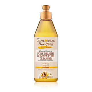 Creme of nature pure honey hair food sulfate free cleanser 12oz moisturizing strengthening shampoo for dry and damaged hair gentle hair care formula