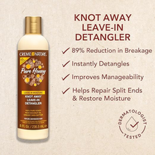 Creme of nature pure honey knot away leave in detangler 236ml hydrating leave in detangler for soft manageable hair easy combing reduced breakage hair care product