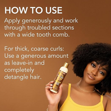 Creme of nature pure honey knot away leave in detangler 236ml hydrating leave in detangler for soft manageable hair easy combing reduced breakage hair care product