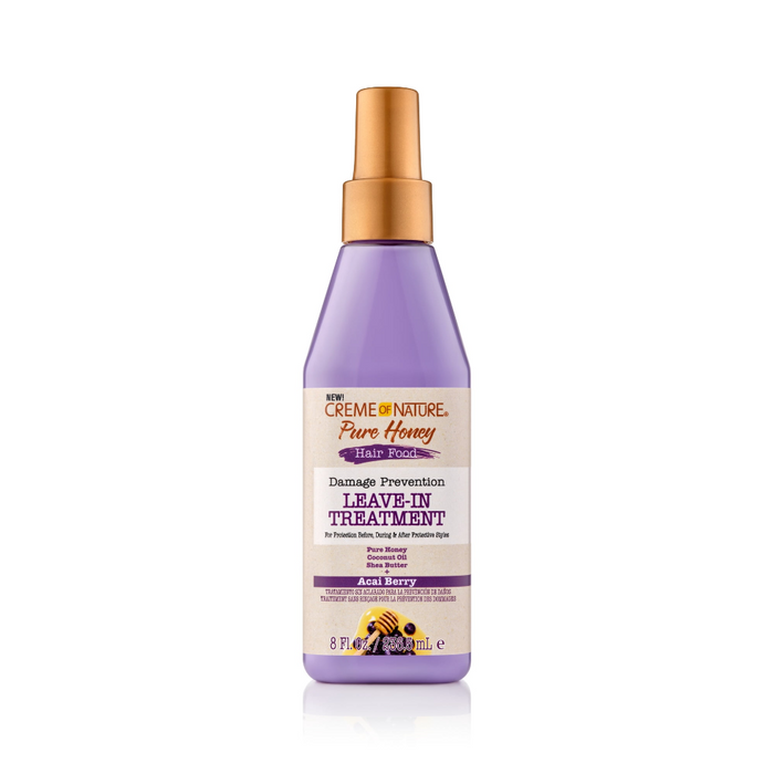 Creme of nature pure honey leave in treatment 236ml damage prevention repair moisture care leave in conditioner for dry damaged hair softening hair product