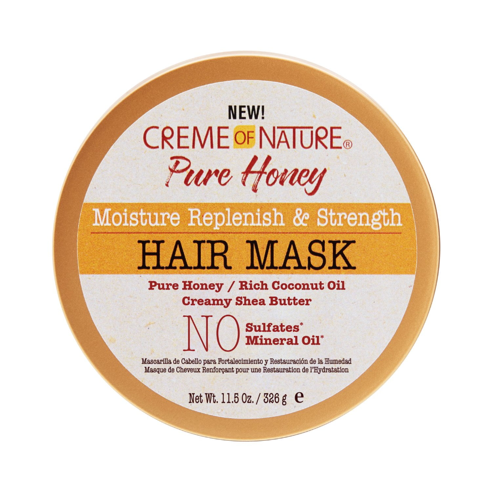 Creme of nature pure honey moisture replenish strength hair mask 326g deep conditioning treatment for dry damaged hair strengthening moisturizing repair hair care mask