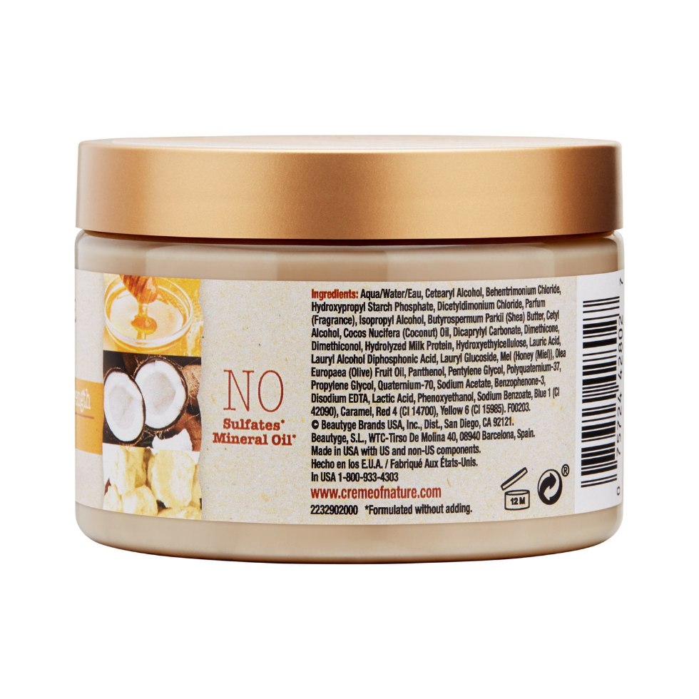 Creme of nature pure honey moisture replenish strength hair mask 326g deep conditioning treatment for dry damaged hair strengthening moisturizing repair hair care mask