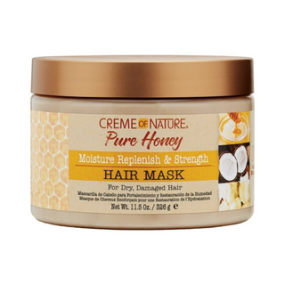 Creme of nature pure honey moisture replenish strength hair mask 326g deep conditioning treatment for dry damaged hair strengthening moisturizing repair hair care mask