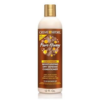 Creme of nature pure honey moisturizing dry defense conditioner 12oz hydrating detangling conditioner for dry damaged hair softening hair care formula