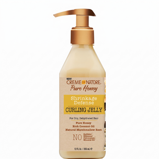 Creme of nature pure honey shrinkage defense curling jelly 355ml define elongate curls moisturizing styling gel for natural hair frizz control curl definition and soft hold