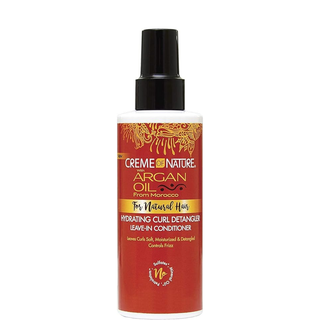 Creme of nature argan oil hydrating curl detangler leave in conditioner 150ml moisturizing detangling spray for curls frizz control soft manageable hair care product