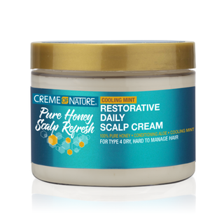 Creme of nature pure honey scalp refresh restorative daily scalp cream 4.7oz hydrating soothing scalp treatment for dry scalp lightweight daily hair care solution