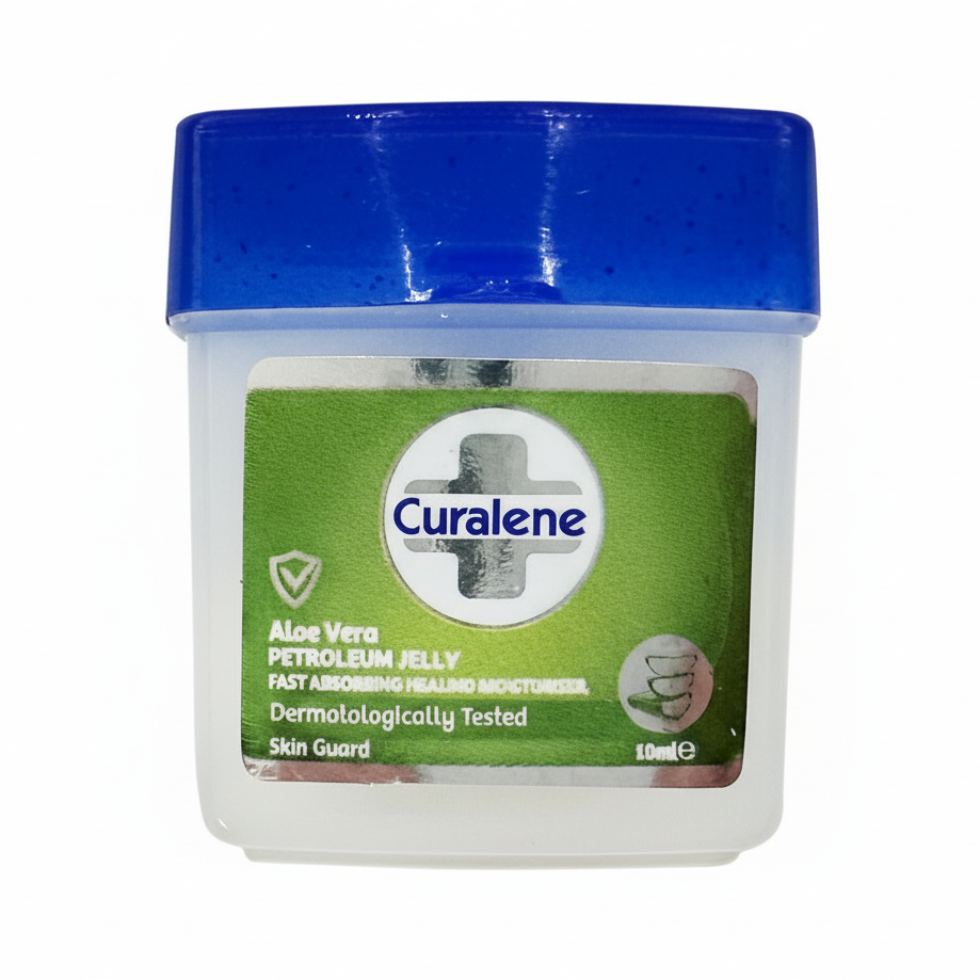 curalene aloe vera petroleum jelly travel size soothing moisturizing skin care 10ml