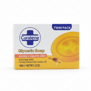 curalene glycerin soap honey castor oil twin pack moisturizing cleansing bar 2x100g