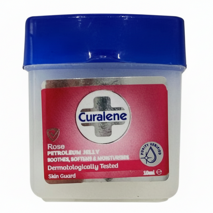 curalene rose petroleum jelly travel size moisturizing skin care soft hydrated skin 10ml