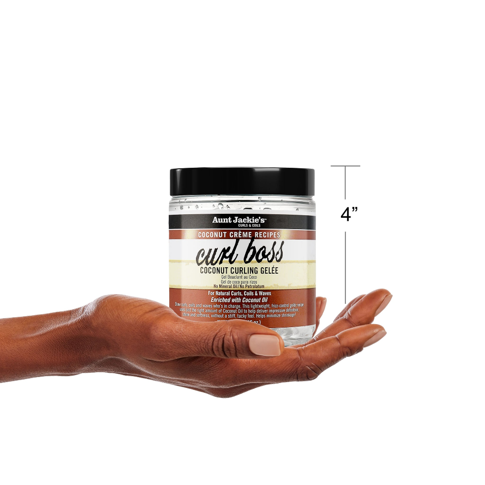 aunt jackies curl boss coconut curling gelee 15oz curl definition shine frizz control soft curls