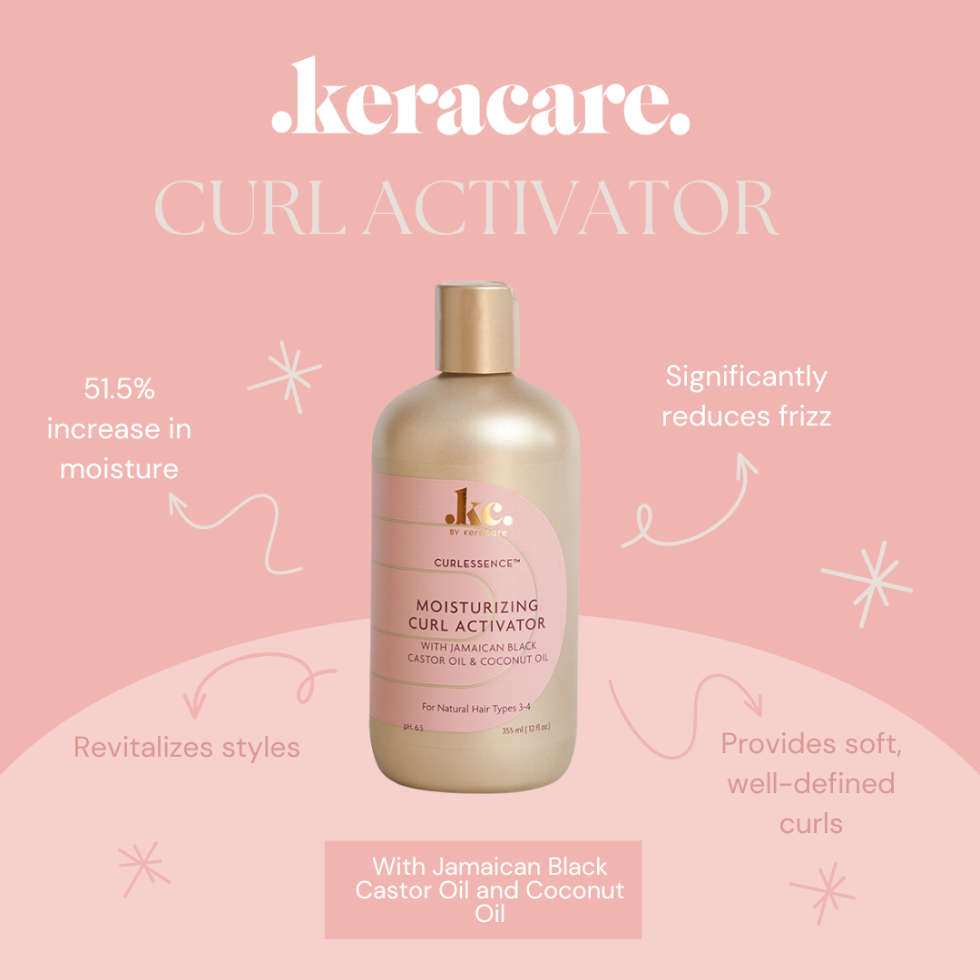 keracare curlessence curl activator hydrates and defines natural curls with soft frizz free bounce