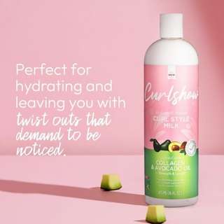 curl show hydrate nourish curl style milk 473ml soft defined low porosity curls hair moisturizer styling
