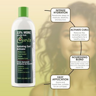 Curls & Naturals  BioCare Hydrating Curl Activator 16.8oz- Define, Moisturize & Nourish Frizz-Free Curls